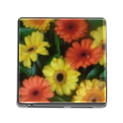 Orange Yellow Daisy Flowers Gerbera Memory Card Reader With Storage (square)