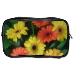 Orange Yellow Daisy Flowers Gerbera Travel Toiletry Bag (two Sides)