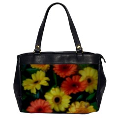 Orange Yellow Daisy Flowers Gerbera Oversize Office Handbag (one Side)