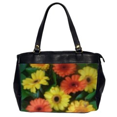 Orange Yellow Daisy Flowers Gerbera Oversize Office Handbag (two Sides) by yoursparklingshop