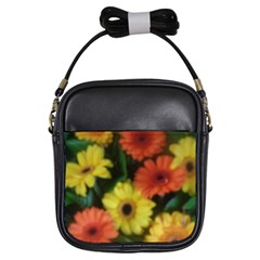 Orange Yellow Daisy Flowers Gerbera Girl s Sling Bag