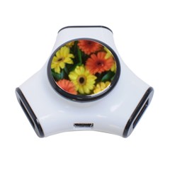 Orange Yellow Daisy Flowers Gerbera 3 Port Usb Hub