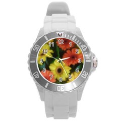 Orange Yellow Daisy Flowers Gerbera Plastic Sport Watch (large) by yoursparklingshop