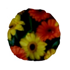 Orange Yellow Daisy Flowers Gerbera Standard 15  Premium Round Cushion 