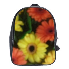 Orange Yellow Daisy Flowers Gerbera School Bag (xl)