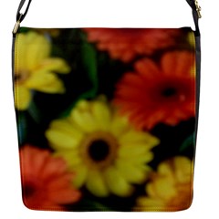 Orange Yellow Daisy Flowers Gerbera Flap Closure Messenger Bag (small) by yoursparklingshop