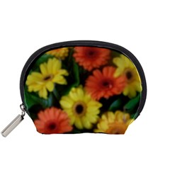 Orange Yellow Daisy Flowers Gerbera Accessory Pouch (small) by yoursparklingshop