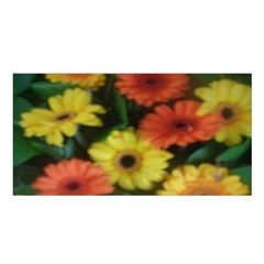 Orange Yellow Daisy Flowers Gerbera Satin Shawl by yoursparklingshop