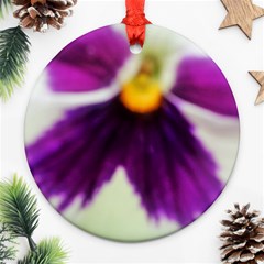 Inside Purple White Violet Flower Round Ornament