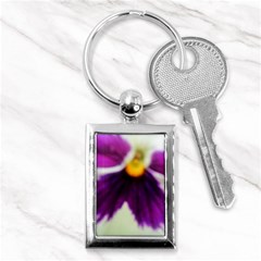 Inside Purple White Violet Flower Key Chain (rectangle)