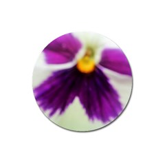 Inside Purple White Violet Flower Magnet 3  (round)