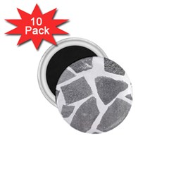 Grey White Tiles Pattern 1 75  Button Magnet (10 Pack) by yoursparklingshop