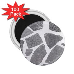 Grey White Tiles Pattern 2 25  Button Magnet (100 Pack)