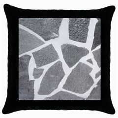 Grey White Tiles Pattern Black Throw Pillow Case