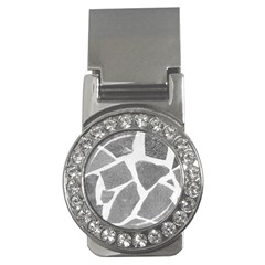 Grey White Tiles Pattern Money Clip (cz)