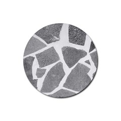 Grey White Tiles Pattern Drink Coasters 4 Pack (round)