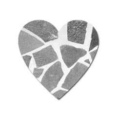 Grey White Tiles Pattern Magnet (heart)