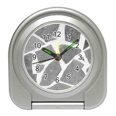 Grey White Tiles Pattern Desk Alarm Clock