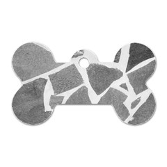 Grey White Tiles Pattern Dog Tag Bone (one Sided)