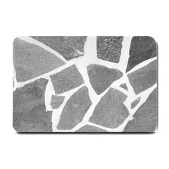 Grey White Tiles Pattern Small Door Mat