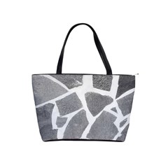 Grey White Tiles Pattern Large Shoulder Bag