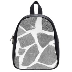 Grey White Tiles Pattern School Bag (small)