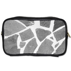 Grey White Tiles Pattern Travel Toiletry Bag (two Sides)