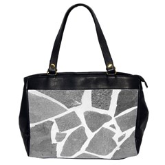 Grey White Tiles Pattern Oversize Office Handbag (two Sides)