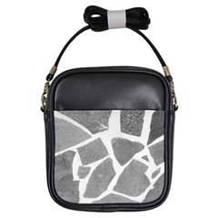 Grey White Tiles Pattern Girl s Sling Bag