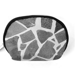 Grey White Tiles Pattern Accessory Pouch (Medium) Back