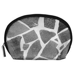 Grey White Tiles Pattern Accessory Pouch (large)