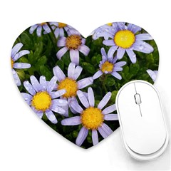 Yellow White Daisy Flowers Mouse Pad (heart) by yoursparklingshop