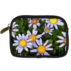 Yellow White Daisy Flowers Digital Camera Leather Case