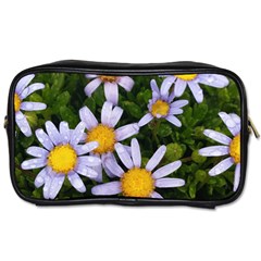 Yellow White Daisy Flowers Travel Toiletry Bag (two Sides)