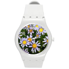 Yellow White Daisy Flowers Plastic Sport Watch (medium)