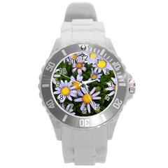 Yellow White Daisy Flowers Plastic Sport Watch (large)