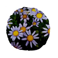 Yellow White Daisy Flowers Standard 15  Premium Flano Round Cushion  by yoursparklingshop