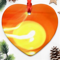 Orange Yellow Flame 5000 Heart Ornament