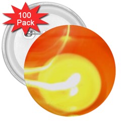 Orange Yellow Flame 5000 3  Button (100 Pack)