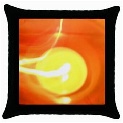 Orange Yellow Flame 5000 Black Throw Pillow Case