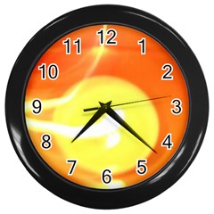 Orange Yellow Flame 5000 Wall Clock (black)