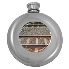 Railway Track Train Hip Flask (round)