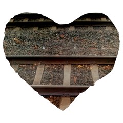 Railway Track Train Large 19  Premium Heart Shape Cushion