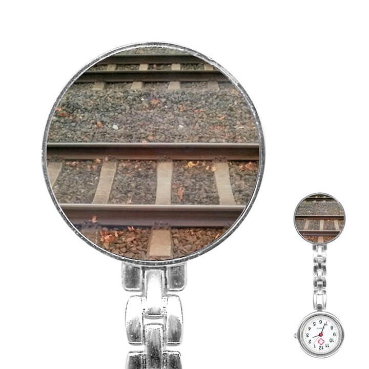 Railway Track Train Stainless Steel Nurses Watch