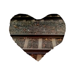 Railway Track Train Standard 16  Premium Flano Heart Shape Cushion 