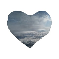 Sky Plane View Standard 16  Premium Heart Shape Cushion  by yoursparklingshop