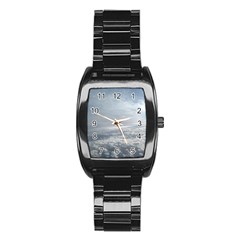 Sky Plane View Stainless Steel Barrel Watch by yoursparklingshop