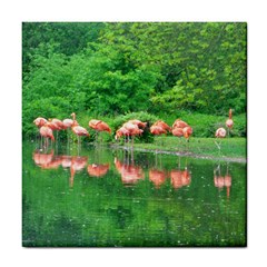 Flamingo Birds At Lake Ceramic Tile