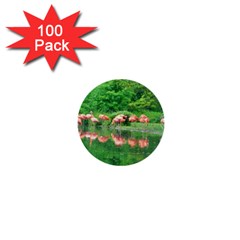 Flamingo Birds At Lake 1  Mini Button (100 Pack) by yoursparklingshop