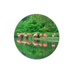 Flamingo Birds At Lake Drink Coaster (round)